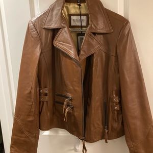 Argentinian brown leather jacket NWT size Medium